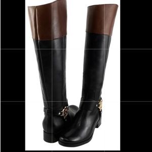 Michael Kors BlackBrown Fulton Leather Boots